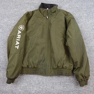 Ariat Jacket Mens Large Green Full Zip Insulated Puffer Softshell Bomber